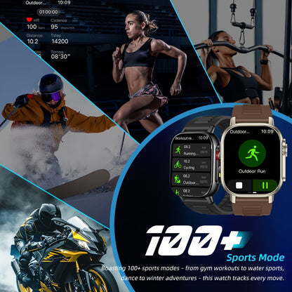 GPS smartwatch with 2.01" extra large display, for outdoor activities, LED flashlight