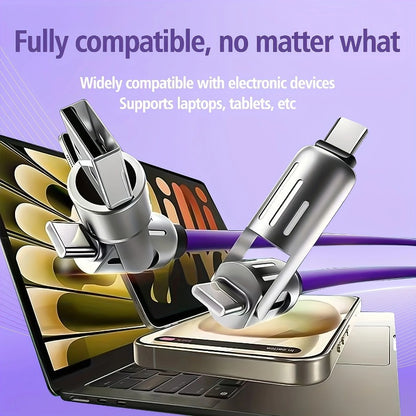 4-in-1 Fast Charging Cable, Silicone Coated