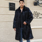 Men's long faux fur coat, imitation fox fur