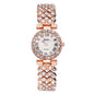 Diamond-embellished women's wristwatch, stylish Roman numerals