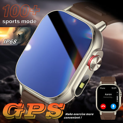GPS smartwatch with 2.01" extra large display, for outdoor activities, LED flashlight