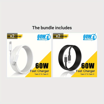 Fast charging cable 60W 3A 100cm, USB-Type-C