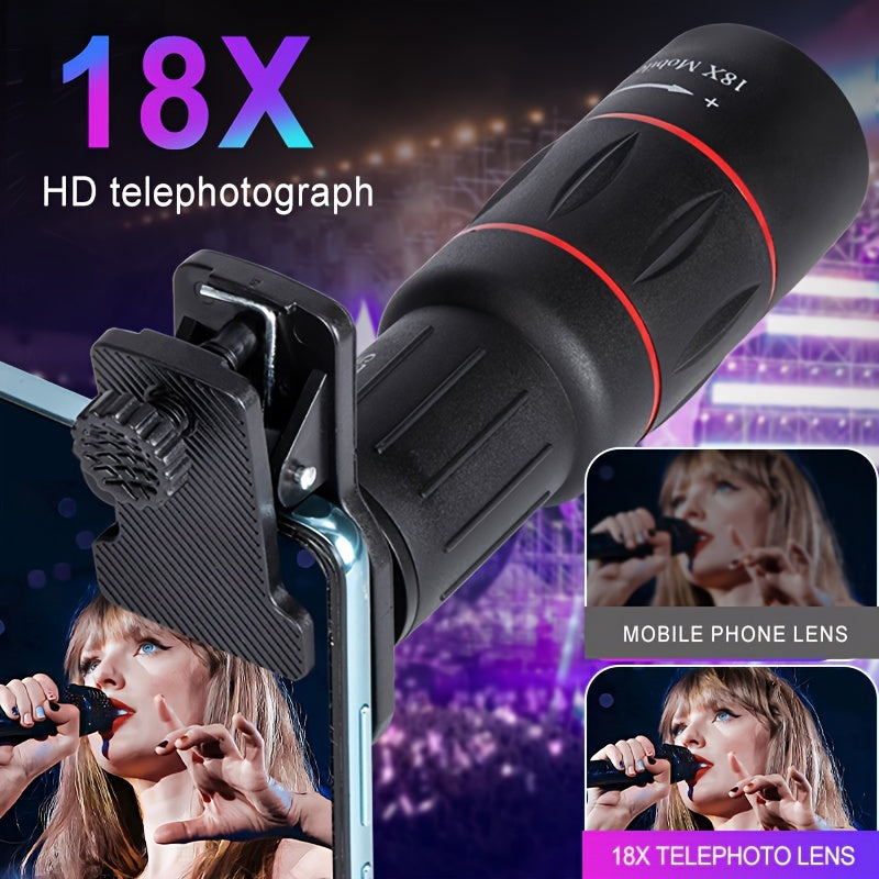 Portable 18x25 telephoto lens for phone, powerful zoom