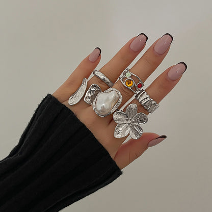 French-style Baroque pearl ring, full package